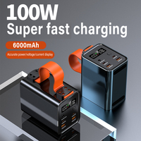 Nouvelle conception de batterie externe pour ordinateur portable 60000 mAh PD 100W, charge rapide bidirectionnelle haute puissance, capacité réelle, batteries externes de voyage
