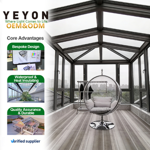 <span class=keywords><strong>Kit</strong></span> de solarium mural <span class=keywords><strong>en</strong></span> <span class=keywords><strong>aluminium</strong></span> et verre Yeyon 2026 OEM, design personnalisé, pour véranda résidentielle extérieure, maison <span class=keywords><strong>en</strong></span> verre - Product Image 1
