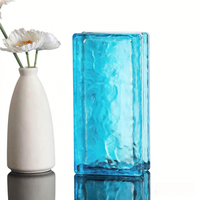 Blocs de verre carrés personnalisés pour l'extérieur, briques de verre creuses colorées pour la gravure, blocs de verre gravés