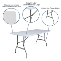 Table et chaises pliantes modernes légères et portables, rectangulaires, en plastique blanc, imperméables, résistantes aux UV, empilables, faciles à transporter