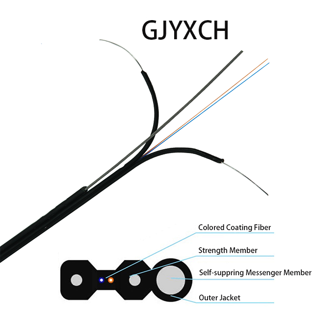 GJYXCH 1 2 4 6 8 Core Optical Fiber Cable Indoor/Outdoor Drop Cable 1 Core 3 Steel Wholesale Discount for Communication Cables