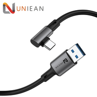 Câble de données USB 3.0 à angle droit de 90 degrés en PVC 5V 3A pour casque VR Oculus Quest 1/2, câble de liaison pour charge rapide