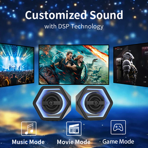 프리미엄 20W 슈퍼 베이스 스테레오 게이밍 사운드 효과 RGB 백라이트 유선 게이밍 스피커 투웨이 컴퓨터 사운드 시스템 - Product Image 3