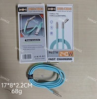 Cable de Carga Rápida 2 en 1 de Aleación de Zinc de Alta Velocidad, 240W, Cable de Datos PD de Silicona Líquida, Tipo C, USB, para Teléfono Móvil y Tableta