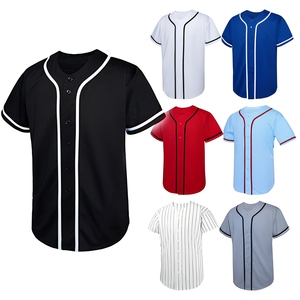 Camiseta de Béisbol Personalizada con Malla, Botones, Bordado y Logotipo Personalizado para Equipos, OEM ODM - Product Image 1