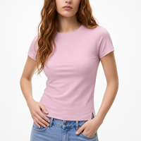 T-shirt de sport pour femme à manches courtes, col rond, coupe ajustée, séchage rapide, respirant, pour yoga et course à pied, design OEM
