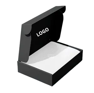 中小企業向けのカスタムロゴ付きの印刷されたマットブラック段ボール紙包装メーラー配送ボックス