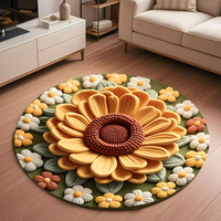 Tapis floral 3D personnalisé tapis antidérapant fait à la machine tapis absorbant de conception moderne de fleur pour la décoration de chambre à coucher de salon