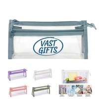 Rose stade clair Pvc Transparent sac porte-crayon 2025 Mini maquillage hommes stockage personnalisé sacs à cosmétiques