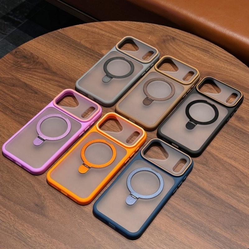 High Quality Matte Hard PC Magnetic Holder Mobile Phone <strong>case</strong> Frosted Anti <strong>Finger</strong> Cover for <strong>iPhone</strong> 17 16 Pro Max 15 14 13 12 11
