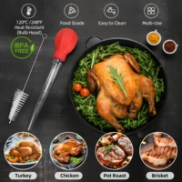 Grande brosse de nettoyage en silicone pour boudinette à dinde, de qualité supérieure, facile à utiliser, seringue à bulbe puissante, compatible lave-vaisselle, Thanksgiving, Noël