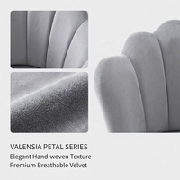 Sofá Individual de Lujo Ligero con Forma de Pétalo, Sillón de Terciopelo con Forma de Flor para Dormitorio y Sala de Estar