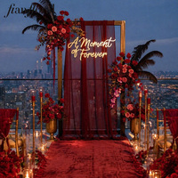 Arrangements de luxe pour hôtels : Centre de table réaliste en fleur de soie unique, rose rouge, pour mariage, Saint-Valentin, Fête des Mères, cadeau pour la maison