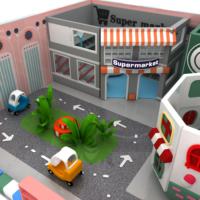Maison de jeu pour enfants aux couleurs vives, structure robuste, divertissante et éducative, zone de jeu intérieure, équipement de terrain de jeu intérieur