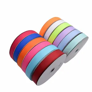 8 poin multiwarna pita Ribbed 2.5cm tali bunga kotak hadiah pita berwarna