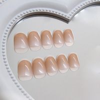 Vente en gros, faible MOQ, 24 pièces, faux ongles de luxe à presser, collection courte style français simple, capsules d'ongles pour nail art