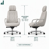 Chaise de bureau exécutive moderne à dossier haut en cuir avec design de surpiqûres en losange pour bureau de PDG et salle de réunion