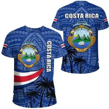 Patlayıcı modelleri erkek giyim süblimasyon CostaRica polinezya tarzı T-shirt toptan doğrudan satış CostaRican erkek gömlek