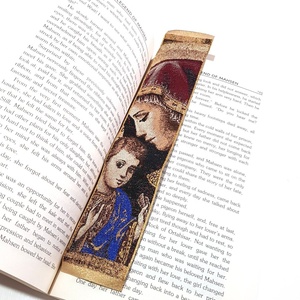 Marcapáginas de Tela Tejida con Iconografía de la Virgen María, Arte Bizantino, Cristiano Ortodoxo y Católico - Product Image 2