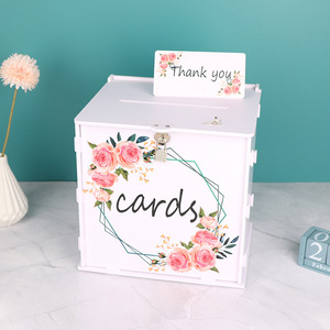 Boîte de réception de cartes de vœux en bois et PVC blanc, artisanat transfrontalier très demandé, à assembler soi-même, vente en gros d'usine - Product Image 3