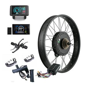 Kit de conversion de vélo électrique à grande vitesse, roue de vélo à pneus larges, 72v 5000w, 26 pouces, 4.0, moteur à moyeu sans balais, vélo électrique - Product Image 1