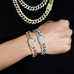 Joyería de acero inoxidable unisex, collares de cadena de eslabones cubanos IcedOut, conjunto de <span class=keywords><strong>collar</strong></span> de piedra de Miami 18K PVD Punk cubano - Product Image 6