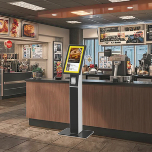 Thlee 24-giờ sử dụng 21.5-inch thức ăn nhanh tự dịch vụ kiosk floorl mountable thanh toán Totem với QR Máy quét mã - Product Image 3