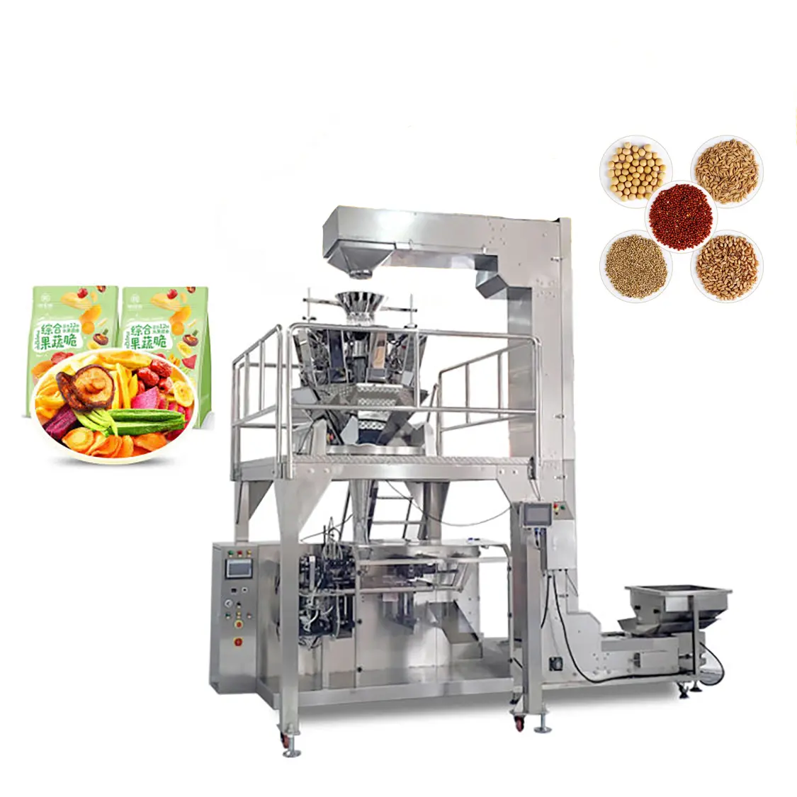 Automatic Weight Rotary Doypack Premade Bag Granule Powder Liquid Potato Chip Nut Snack Coffee Laundry Detergent Packing Machine