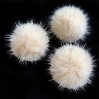 Pompons en fourrure artificielle avec bouton-pression et élastiques, 12-15 cm, accessoire pour chapeaux, écharpes, porte-clés, bricolage, artisanat, décoration