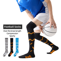 Chaussettes de football hautes avec semelle antidérapante et bordure extra longue pour femmes et hommes adultes