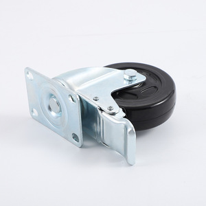 Medium Sized Rubber Wheel Swivel Caster 80 100 130kg Load Dual Bearings Industrial Use Black Color - Product Image 3