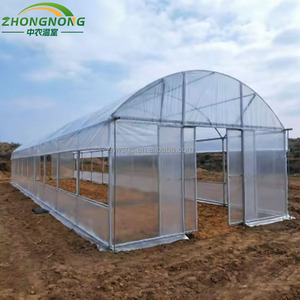 Serre tunnel commerciale personnalisée à simple travée, grande taille, <span class=keywords><strong>en</strong></span> film PE anti-UV, avec contrôle de température toute l'année pour la culture de légumes - Product Image 2