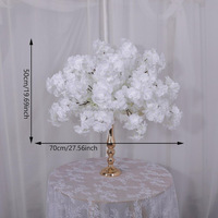 Boule de fleurs artificielles en fleurs de cerisier blanches pour la décoration de table de mariage, arrangement d'hôtel, banquet d'anniversaire, art floral, Saint-Valentin
