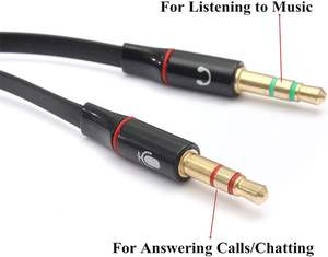 3,5-mm-Audiokonverter Stecker-Buchse-Kabel 2-in-1-Adapter-Headset-Mikrofon Doppelloch-Mobil teil Computer AUX-Audio kabel - Product Image 2