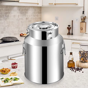 Zhenneng wadah susu baja tahan karat tugas berat ember ember anggur dengan tutup grosir untuk penyimpanan cairan makanan Penggunaan dapur - Product Image 2