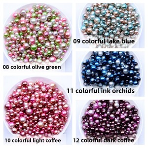Perles d'imitation en gros, perles brillantes arc-en-ciel plaquées, breloques pour manucure et artisanat fait main - Product Image 4