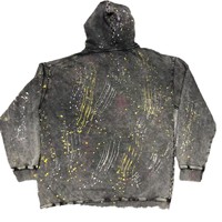 Sweat à capuche rétro personnalisé en coton, style européen et américain, avec logo sur mesure, effet tacheté par pulvérisation, idéal pour l'automne et le commerce international.