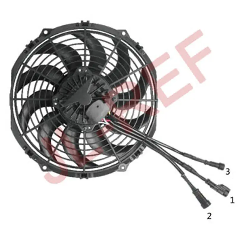 Di alta qualità 11 pollici 12V Brushless Pull Fan 130W potenza del motore con PWM Controller per unità di refrigerazione