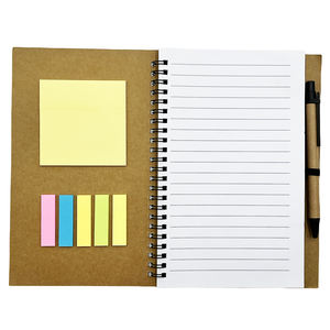 Taccuino Kraft con taccuino <span class=keywords><strong>a</strong></span> spirale personalizzato <span class=keywords><strong>a</strong></span> buon mercato copertina in cartone Kraft con penna taccuino con nota adesiva - Product Image 1