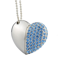 Memoria USB en forma de corazón 32GB 64GB 128GB Crystal Love Shape Pendrive 4GB 8GB 16GB Diamond Jewelry Usb Flash Drive