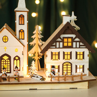 Nouvelles créations artisanales en bois, maison dans les arbres découpée au laser LED, pont des gens, design moderne, blanc chaud, fonctionne sur piles, chambre à coucher, Noël