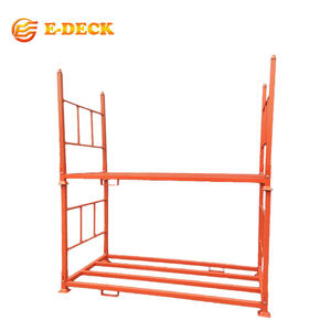 מערכת מדפים מתכתית מתקפלת מתכווננת, עשויה פלדה חזקה ועמידה, ניתנת לערום, לאחסון כבד. - Product Image 1