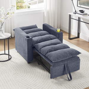 <b>Modern</b> Villa Set Sleeper <b>Sofa</b> Chair <b>Bed</b> Convertible 3-in-1 Adjustable Upholstered Pullout <b>Sofa</b> <b>Bed</b> - Product Image 4