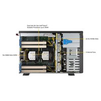 Serveur Tour SYS-741GE-TNRT, Double Socket Xeon 4e/5e Génération LGA4677, 16 Emplacements DDR5 DIMM, Montage en Rack 4U, Station de Travail GPU, Calcul IA
