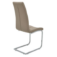Chaises de salle à manger imperméables de style simple en forme de Z avec pieds en métal et revêtement en cuir pour la maison, le bureau, l'hôtel, la villa