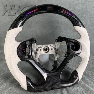 พวงมาลัยคาร์บอนไฟเบอร์ LED หุ้มหนังแบบกำหนดเอง สำหรับตกแต่งภายในรถยนต์ เหมาะสำหรับ Honda <span class=keywords><strong>Civic</strong></span> รุ่นที่ 8 และ 9 <span class=keywords><strong>SI</strong></span> และ CR-V - Product Image 3