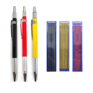 <span class=keywords><strong>Crayon</strong></span> pour soudeurs Recharges rondes argentées <span class=keywords><strong>Crayon</strong></span> mécanique Marqueur en métal Monteur de tuyaux Soudeur Construction en acier Fabrication Travail du bois - Product Image 1