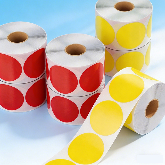 Waterproof Thermal Labels Round - Scratch & Oil Proof Stickers for Shipping, Barcode & Food, Customizable