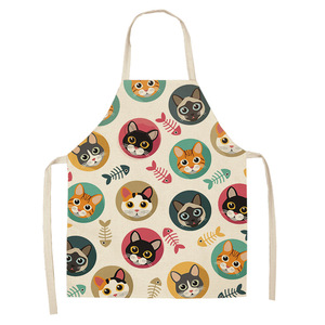 Animal lindo gato estampado sublimación ajustable niños por encargo dibujos animados escuelas Chef Delantales para niños - Product Image 4