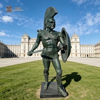 Statue romaine en bronze grandeur nature de style antique TREVI, sculpture de guerrier grec pour la décoration de jardin extérieur